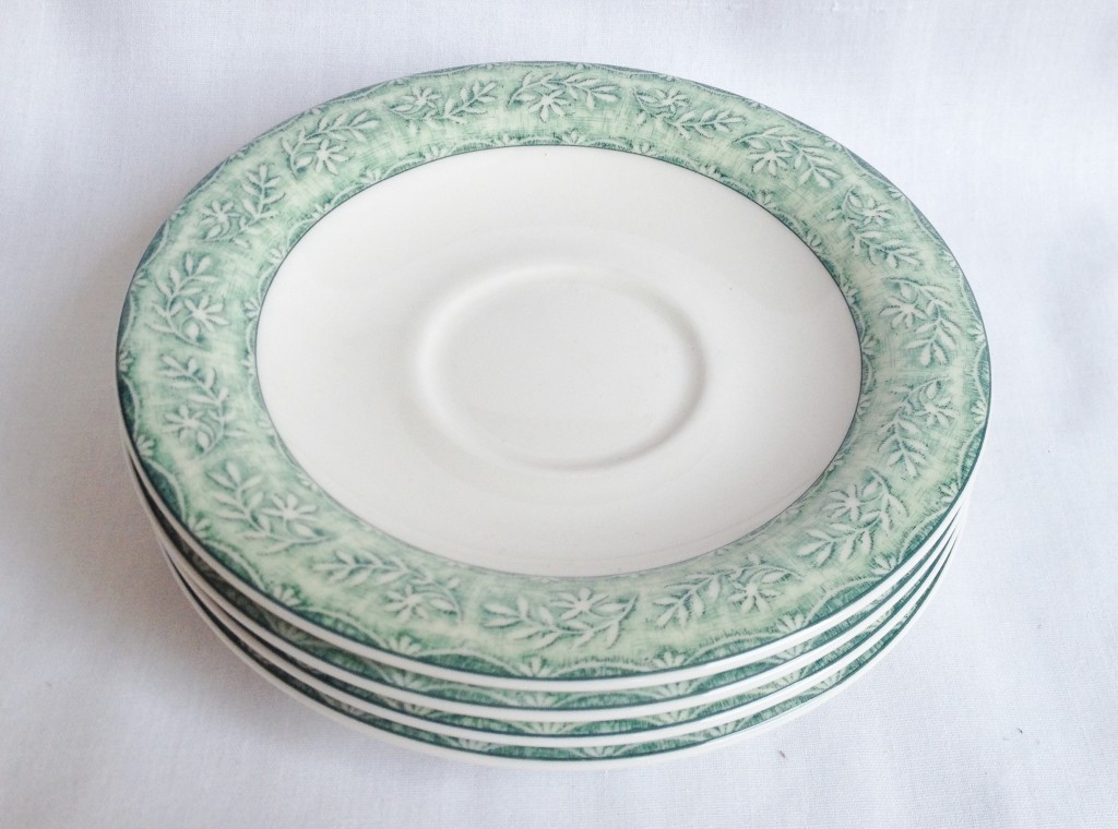 Nivag Crockery Royal Doulton Linen Leaf Set of 4 Saucers