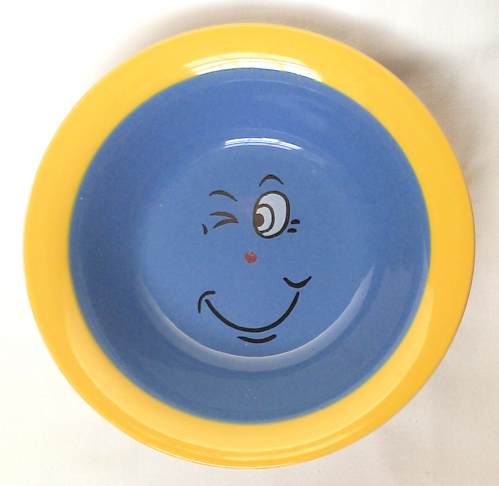 Nivag Crockery Trade Winds Funny Faces Set of 2 Yellow with Blue