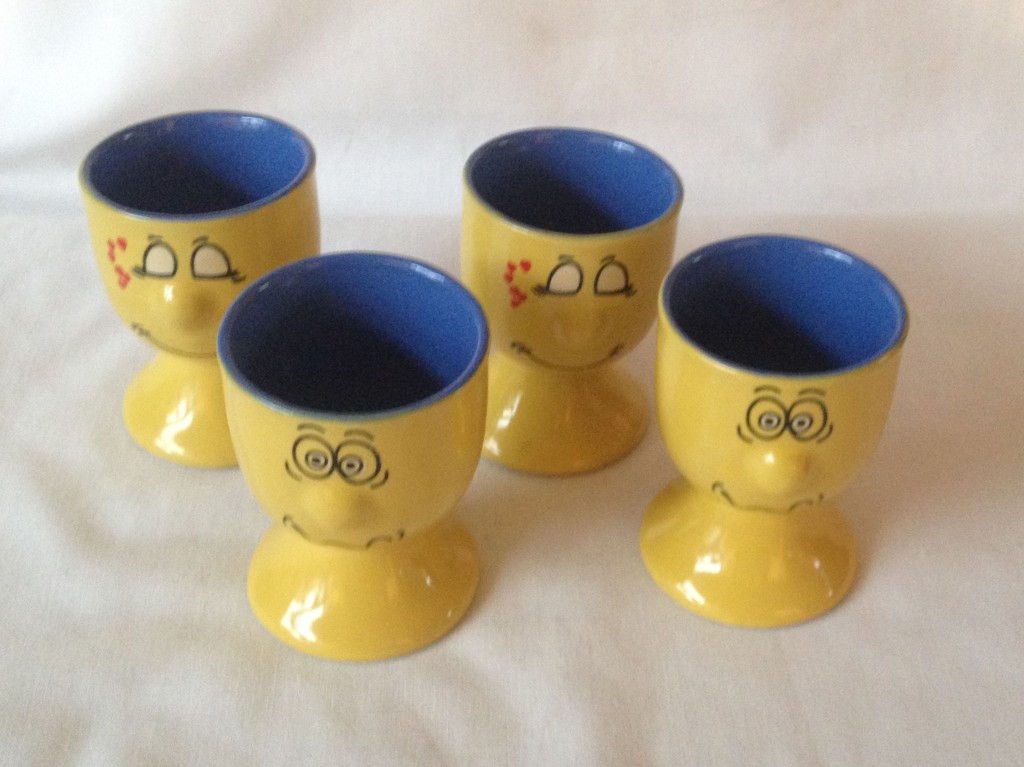 Nivag Crockery Trade Winds Expressions Funny Faces Set of 4 Yellow