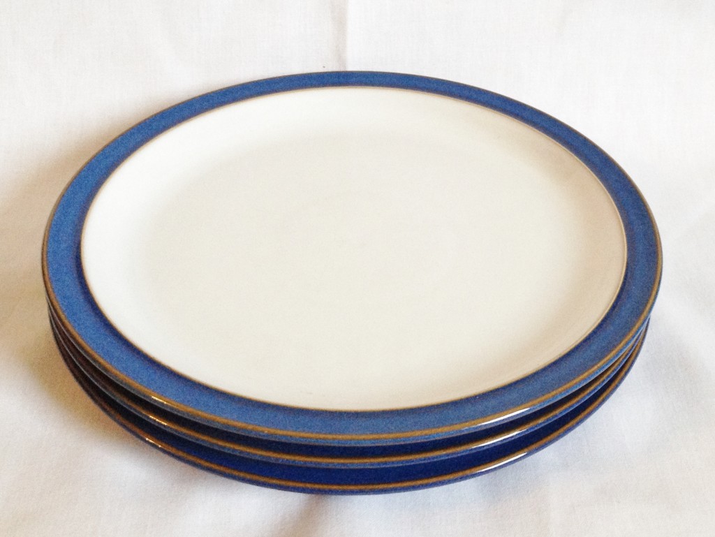 Nivag Crockery Denby Imperial Blue Set of 3 Salad Plates